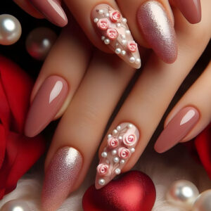 3D Rose Press-On Nails