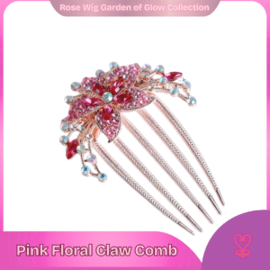Pink Floral Claw Comb