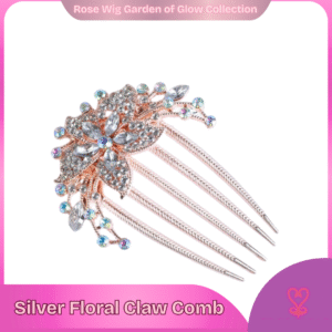 Silver Floral Claw Comb