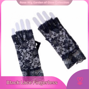 Midnight Bloom Black Lace Gloves